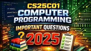 Computer Programming C Important questions 2025 | CS25C01 | C programming Important questions 2025