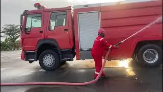 Washing and Maintenance of the Fire Truck at the Gas Plant