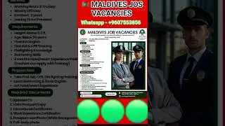 🇲🇻 maldives security guard salary | maldives staff accommodation | maldives work visa for indian
