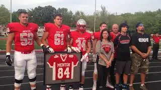 Mentor football team pays tribute to fallen player
