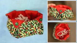DIY Fabric Box With Folded Corners | Fabric Storage Box