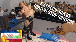WWTE WRESTLING EXTRAS  EXTREME RULES MATCH TITLE ON THE LINE STOP MOTION ANIMATION!