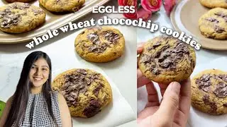 EGGLESS whole wheat chocochip cookies | WITH and WITHOUT OVEN | NO MAIDA