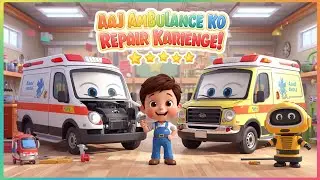 🚑🤩 Ambulance Repair for Kids | Car Learning Video | Kids Garage Fun हिंदी 👶🔧⭐ @HulkVerseAIOffial 