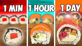 Rollos de Sushi de 1 minuto vs 1 hora vs 1 dia por VANZAI COCINANDO