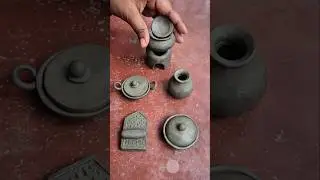 Mini Clay Kitchen Pots Making #shorts