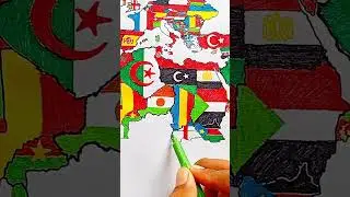 Draw Flag Map of Central African  Republic 🇨🇫 #centralafricanrepublic