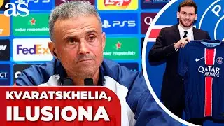 La FELICIDAD de LUIS ENRIQUE por el FICHAJE de KVARATSKHELIA por el PSG