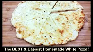 The BEST Homemade White Pizza Recipe! (2 Ingredient Pizza Dough) #Meatlessmondays