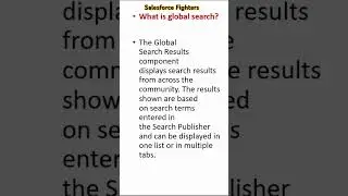 What is global search? #salesforcefighters