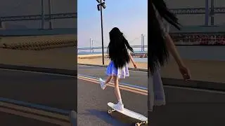Nashe Si Chadh Gayi | nashe si chadh gayi remix | Korean girl skating status | skating board #shorts