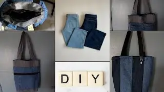 UPCYCLE Your Jeans! The ULTIMATE DIY Recessed Zipper Tote Bag with Pockets