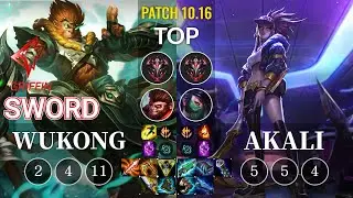GRF Sword Wukong vs Akali Top - KR Patch 10.16