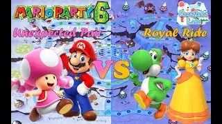 Mario Party 6 - Toadette & Mario vs Daisy & Yoshi - Snowflake Lake