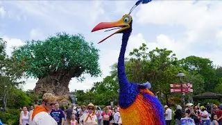 Кевин из мультфильма Disney и Pixar &laquo;Вверх&raquo; бродит по парку &laquo;Царство животных&raquo; Disney в Walt Disn...