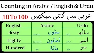 Arabic Counting | 10 To 100 | Arabic Counting with Urdu & English Translation | English To Arabic |