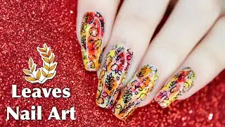 Easy Abstract Autumn Nails at Home || Dry Brush Leaves Nail Art 🍂 || Deyanira Morales Nail_Art