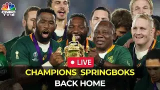Springboks Returns To Johannesburg Live | Rugby World Cup Champions Back Home | RWC 2023 | N18L