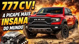 🟢RAM 1500 SRT TRX: A Picape a Gasolina Mais R&Aacute;PIDA e POTENTE do Mundo com 777 CV!
