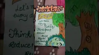 Go green 💚 easy Drawing for school going students on SAVE EARTH 🌎#saveearth #posterdesign #meramann