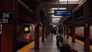 R46 #5895 (W) + R46 #6147 (Q) leaving 34 Street - Herald Square 