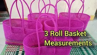 3Roll Basket measurements clear explanation #wirebasket #vdswirebags #koodai #plasticwirecraft