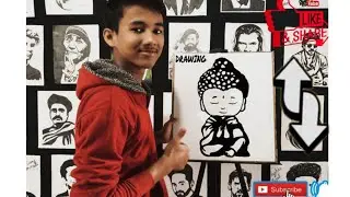budhdha reverse painting❤️ #shorts #reversepainting #farhanart #youtubeshorts #trending #art #vairal