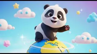 Panda Bear Spinning Around the World 🌍 Fun Baby Song
