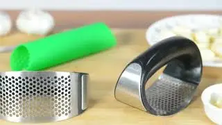 Orblue Garlic Press [Premium], Stainless Steel Mincer, Crusher & Peeler Set-Professional Grade, Easy