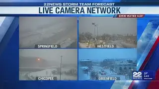 Moderate to heavy snow as strong winds reduce visibility