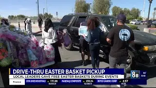 300+ Easter baskets given out to kids at drive-thru event Saturday