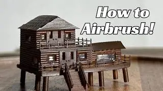 How to Airbrush : Z Scale Model Railroad Cabin for Layouts or Dioramas!