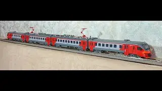 электропоезд ЭП3Д состав 1:87 (А. Кожуховский) железная дорога масштабная модель railway model EP3D