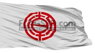Isolated Yashio city flag, prefecture Saitama, Japan