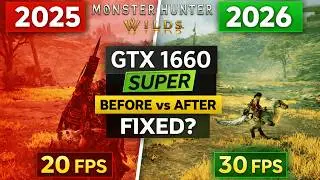 GTX 1660 SUPER in Monster Hunter Wilds &mdash; Before vs After (2025 vs 2026)