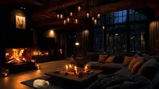 ⛈️ Cozy Cabin Thunderstorm &ndash; Fireplace, Heavy Rain, Lightning & Sleeping Cat Sounds