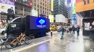 NYC LED Mobile Billboard Truck Street Level Advertising by American Guerrilla Marketing