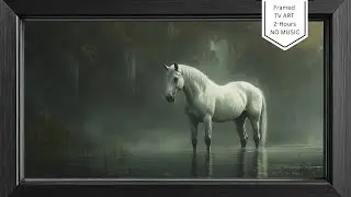 Frame TV Art | Beautiful White Horse Standing in Water |  Frame Art |  2HRS | No SOUND