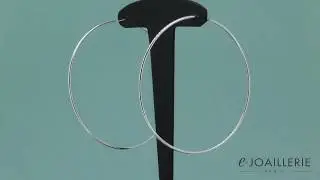 www.e-joaillerie.com - Boucles d'oreilles or blanc 18 carats cr&eacute;oles 70 mm