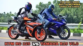 YAMAHA R15 V3.0 VS KTM RC125 | RACE