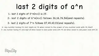 Last 2 digits of a^n