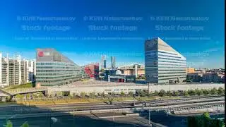 Modern buildings in the new area of Portello timelapse, Milan, Italy