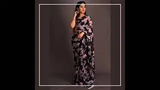 Pure Georgette Saree with Digital Print Beautiful colors