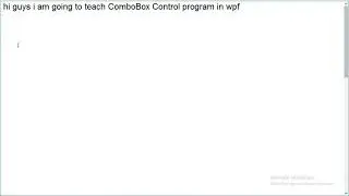 WPF ComboBox Control