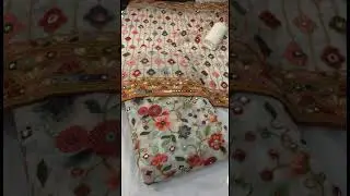 On trend gorgeous fabric#prertty dress material #Georgett fabric with mirror work.