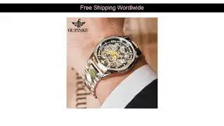 REVIEW OUPINKE Top Brand Luxury Men Automatic Mechanical Watch Skeleton Tungsten Steel Waterproof S