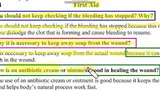 Question Answers Chapter No.  4: First Aid (English Grade/Class 10)