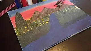 Dollar Tree Paints Vs. Bob Ross~ First Time Trying!