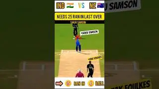 😱#shortvideo Last Over Thriller!🤩 Sanju Samson india vs NewZealand match #viralshorts