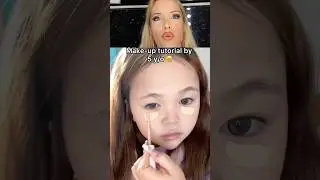 Make-up tutorial by 5 years old 🫶yes or not? #makeup #tutorial #makeuptutorial #girls #cute